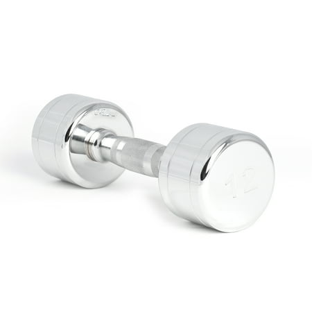 CAP Barbell Contoured Handle Chrome Dumbbell, Single, 12 lbs