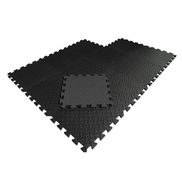 CAP Barbell Equipment Mat 12Piece Puzzle Mat (12 X 12 X 1/2In.) Black