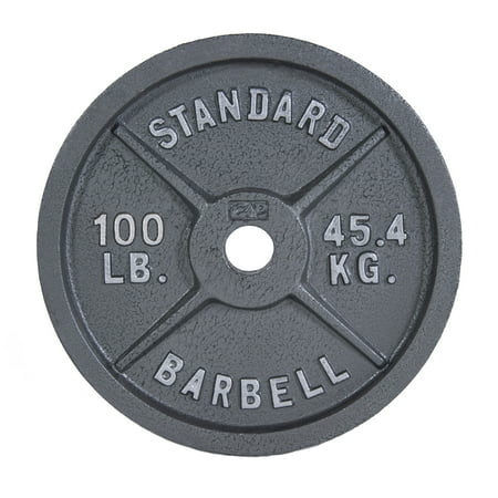CAP Barbell Gray Olympic Cast Iron Weight Plate, 100 lb