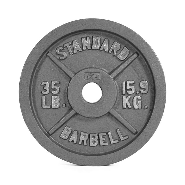 CAP Barbell Gray Olympic Cast Iron Weight Plate, 35 lb