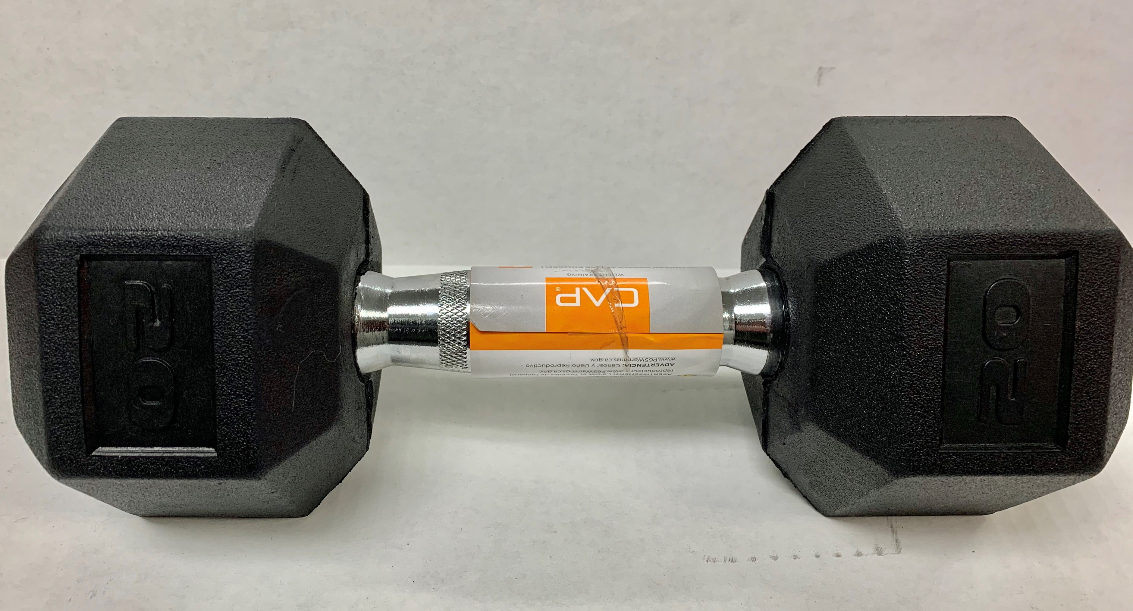 CAP Barbell Hex Dumbbell, Rubber Black, 20 lbs