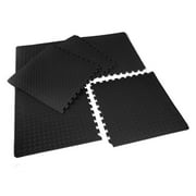 CAP Barbell High Density 1/2in Thick EVA Foam Puzzle Exercise Mat Flooring, Black, 6 Pieces, 20.78 Sq Ft.