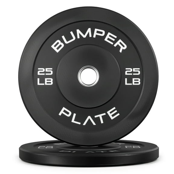 CAP Barbell Olympic Rubber Bumper Plate, PAIR (25lbx2)