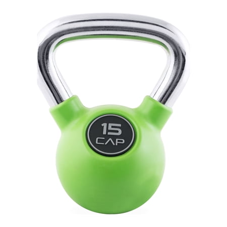 CAP Barbell Rubber Coated Kettlebell, 15lb, Single