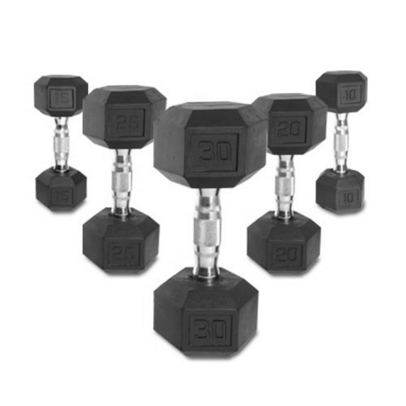 CAP Barbell Rubber Hex Dumbbell Set