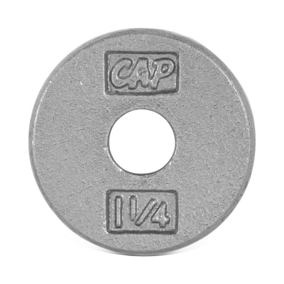 CAP Barbell Standard Cast Iron Weight Plate, 1.25 Lbs., Gray