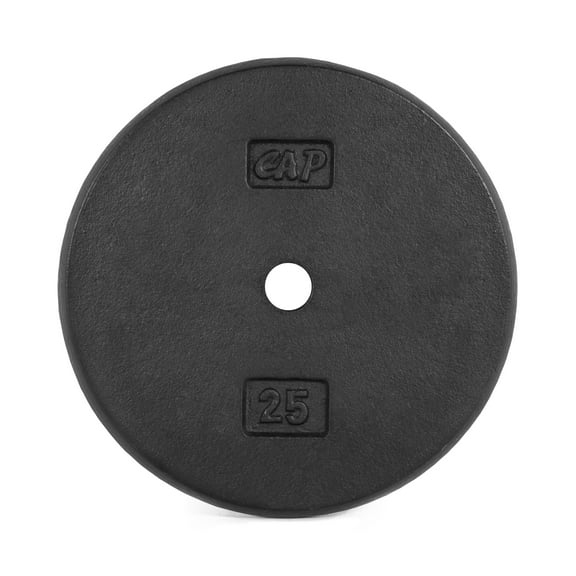 CAP Barbell Standard Cast Iron Weight Plate, 25 lbs, Black