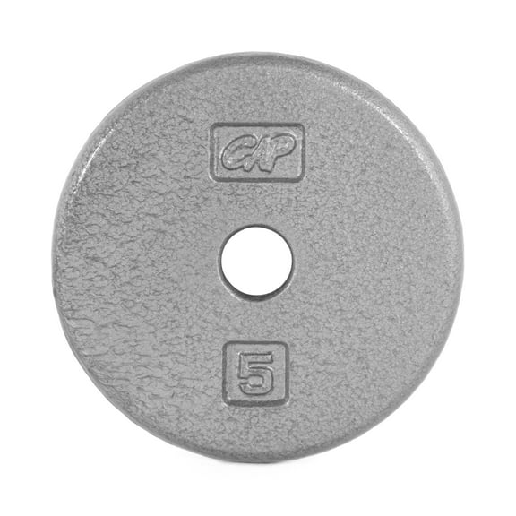 CAP Barbell Standard Cast Iron Weight Plate, 5 Lbs. Gray