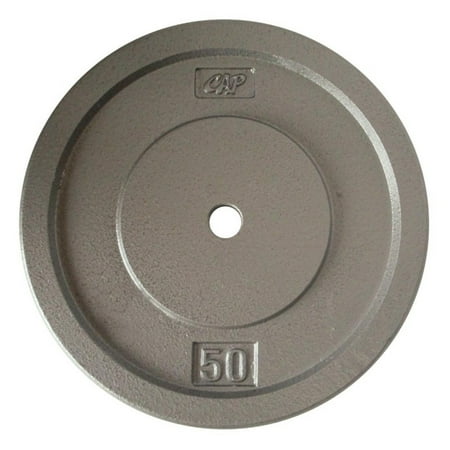 CAP Barbell Standard Cast Iron Weight Plate, 50 Lbs., Gray