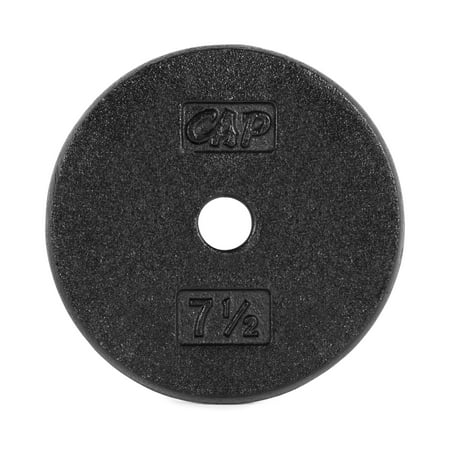CAP Barbell Standard Cast Iron Weight Plate, 7.5 lbs, Black