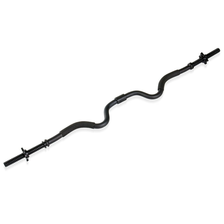 CAP Barbell Standard Combo Curl Weight Bar with 40 lb Cast Iron Weight Plate Set
