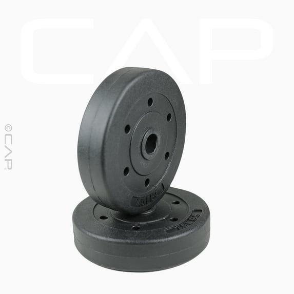 CAP Barbell Standard Vinyl Weight Plate Set, 15 lb (7.5 lb x 2)