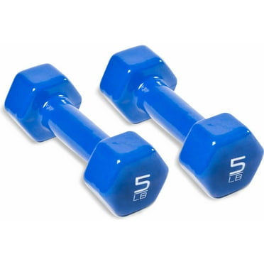 CAP Barbell Vinyl-Coated Dumbbell, 5 lb, Pair