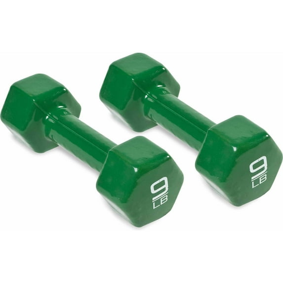 CAP Barbell Vinyl-Coated Dumbbell, 9 lb, Pair