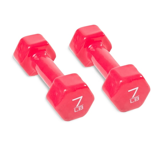 CAP Barbell Vinyl Coated Dumbbells, 7 Pound Pair