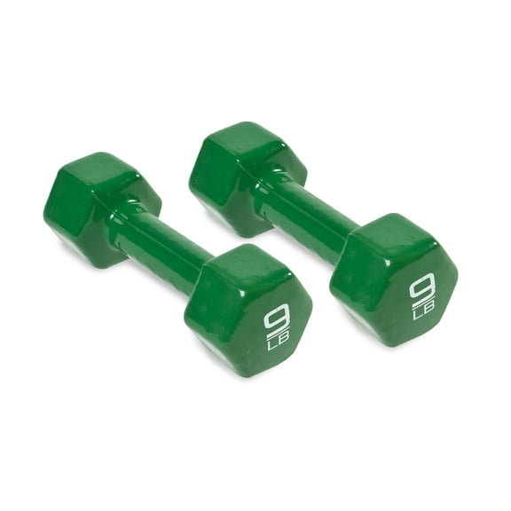 CAP Barbell Vinyl Coated Dumbbells, 9 lb Pair