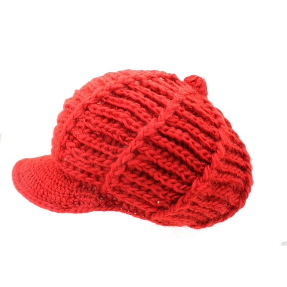 CAP Cable Knit Cap - Crochet Cap – Red , HT-H1256RD