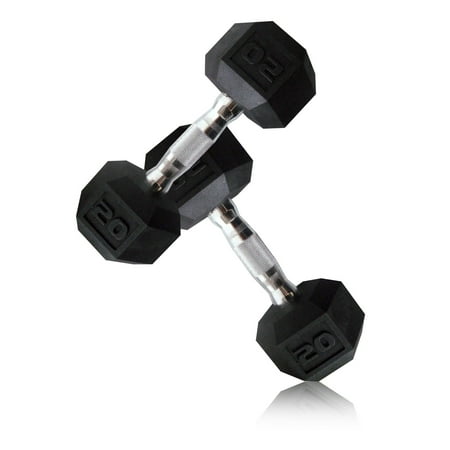 CAP Coated Hex Dumbbells, 20 lb, Pair