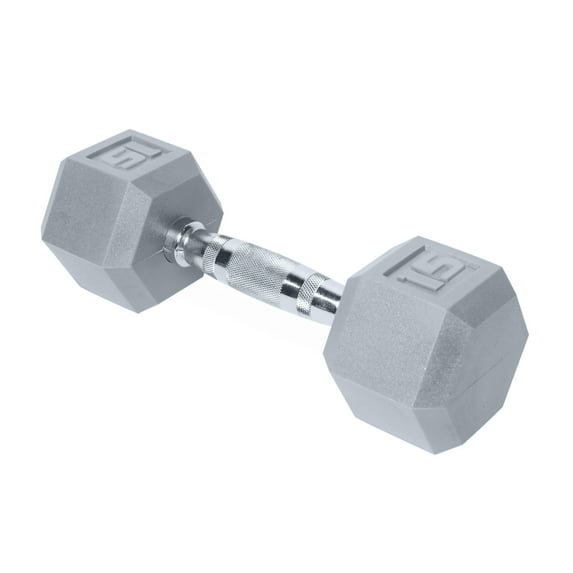 CAP Color Coated Hex Dumbbell, Gray, 15 lb