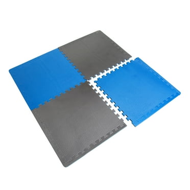 CAP EVA High-Density Foam Reversible 4-Piece 13.7 Sq ft. .50-in Thick Puzzle Exercise Mat, Gray/Blue