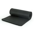 thumbnail image 1 of CAP High Density NBR Foam 1-inch Thick Exercise Yoga Mat with Carry Strap, 71"x24"x1" (25.4mm Thick), Black, 1 of 10