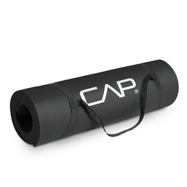 CAP High Density Exercise Mat with Carry Strap, Black