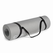 CAP High Density NBR Exercise Mat with Carry Strap, Size: 68inX24inX.47in (12mm Thick) Gray