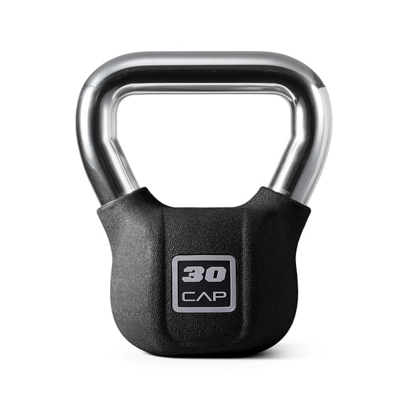CAP PVC-Coated Cast Iron Kettlebell, Home Gym Strength Training Weight, 30 LB