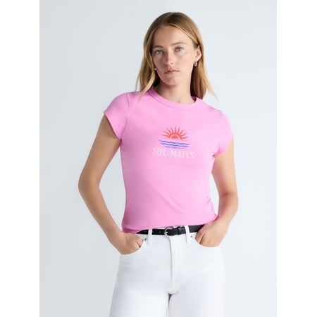 Free Assembly Women's and Women's Plus Cap Sleeve Tee, Sizes XS-4X