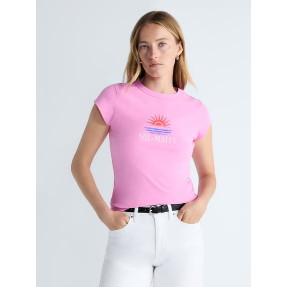 Free Assembly Women's and Women's Plus Cap Sleeve Tee, Sizes XS-4X