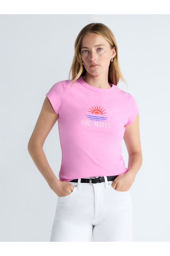 Women's and Women's Plus Cap Sleeve Tee, Sizes XS-4X