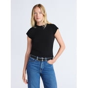 Free Assembly Womens and Womens Plus Cap Sleeve Tee, Sizes XS-4X
