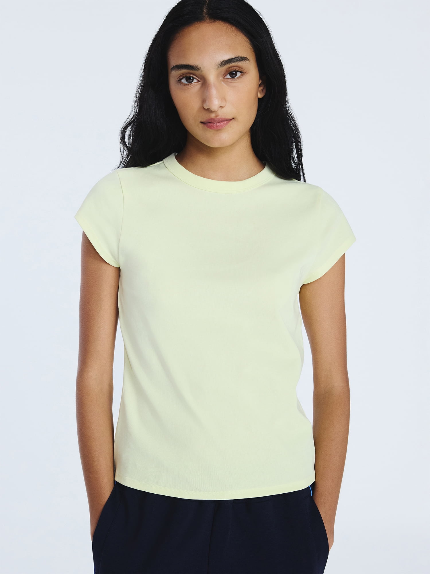 Free Assembly Women's and Women's Plus Cap Sleeve Tee, Sizes XS-4X