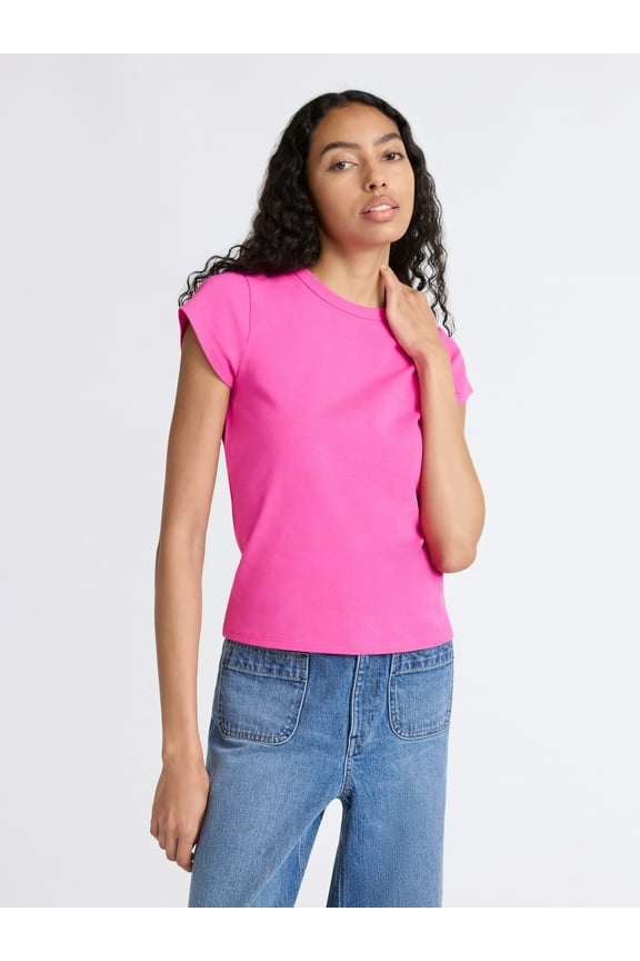 Women's and Women's Plus Cap Sleeve Tee, Sizes XS-4X