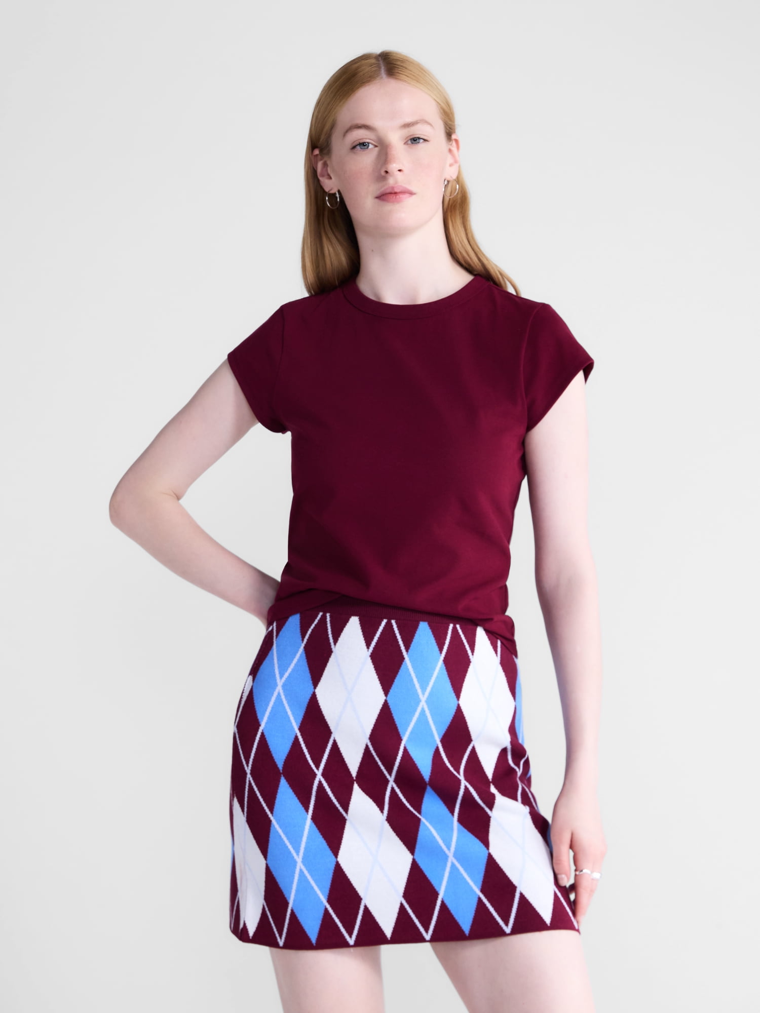 Free Assembly Women's and Women's Plus Cap Sleeve Tee, Sizes XS-4X