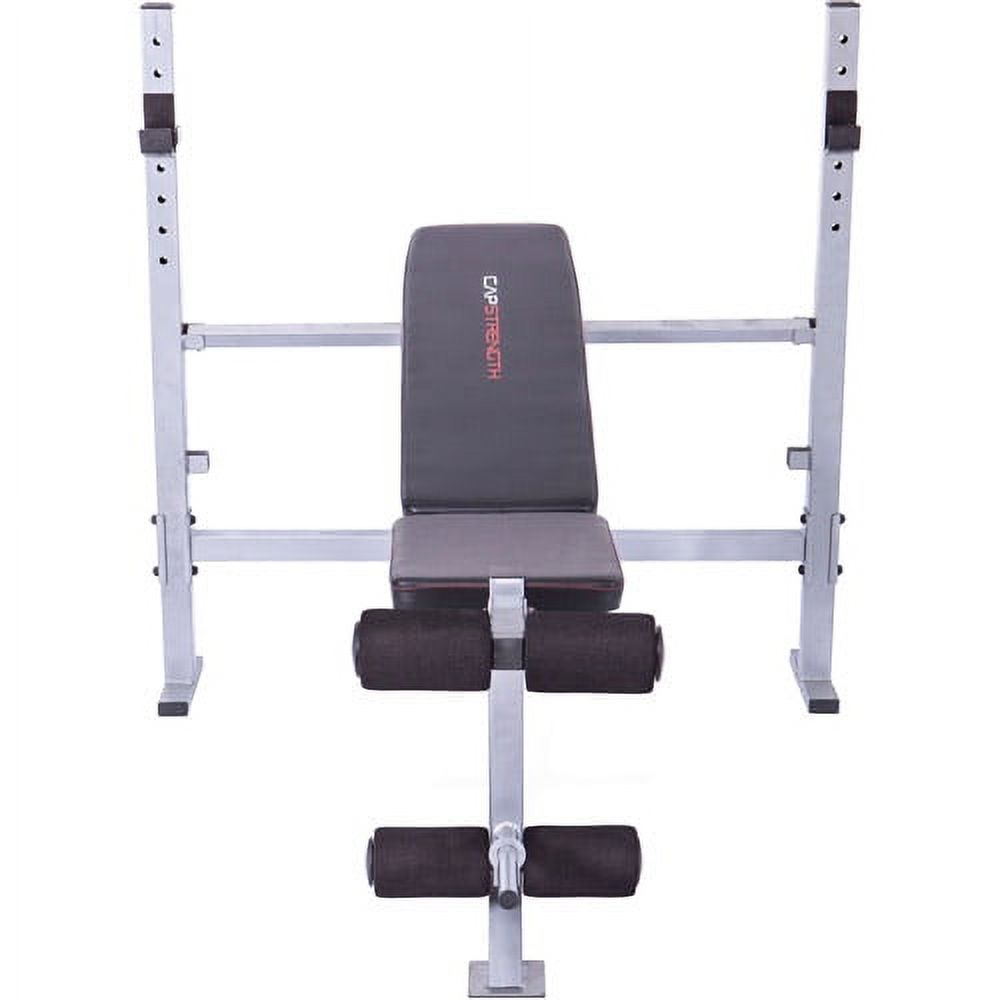 CAP Strength Deluxe Mid-Width Weight Bench with Leg Attachment (500lb Capacity), Black and Gray - image 1 of 5