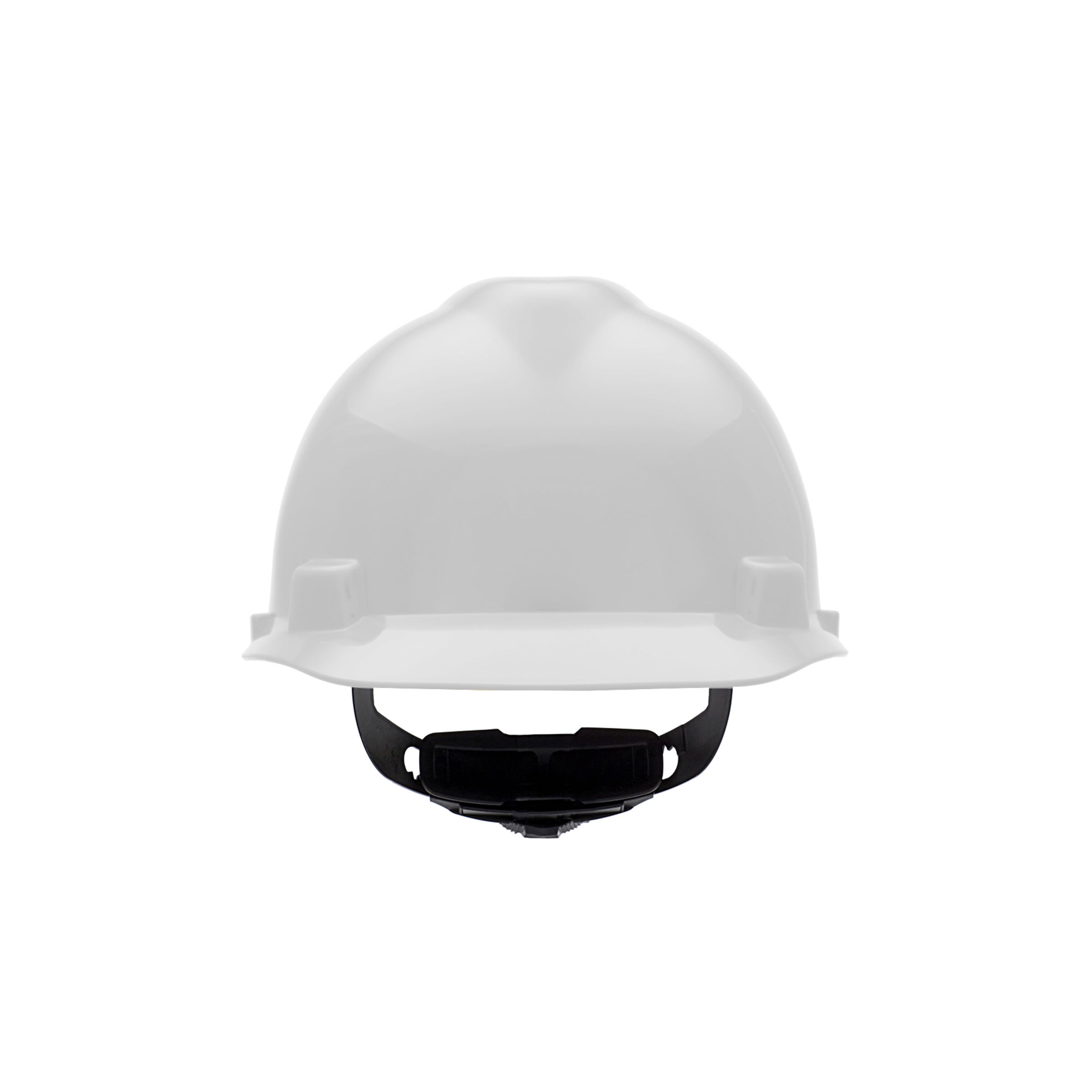 MSA 477482 V-Gard Cap Style Safety Hard Hat With Fas-Trac III Ratchet Suspension | Polyethylene Shell, Superior Impact Protection, Self Adjusting Crown Straps - Large Size in White