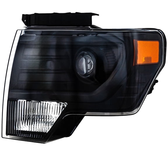 CAPA F-150 13-14 HEAD LAMP LH, Lens and Housing, HID/Xenon, w/o HID Kit, Black