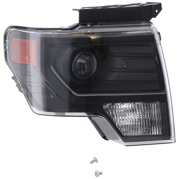 CAPA F-150 13-14 HEAD LAMP RH, Lens and Housing, HID/Xenon, w/o HID Kit, Black