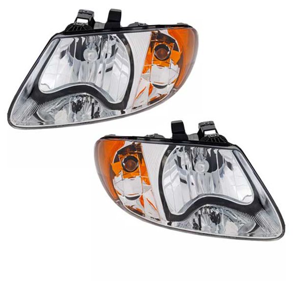 CAPA For 01-07 Caravan with 113 In. Wheelbase Headlight Headlamp w/Bulb SET PAIR