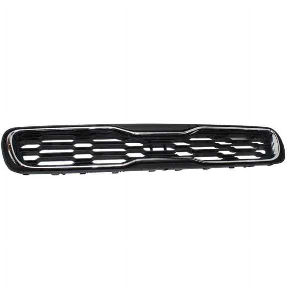 CAPA For 12-13 Soul Hatchback Front Grill Grille Assembly Black w/Chrome Molding