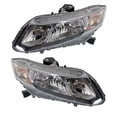 thumbnail image 1 of CAPA For 13-15 Civic Front Headlight Headlamp Halogen Head Light w/Bulb SET PAIR, 1 of 5