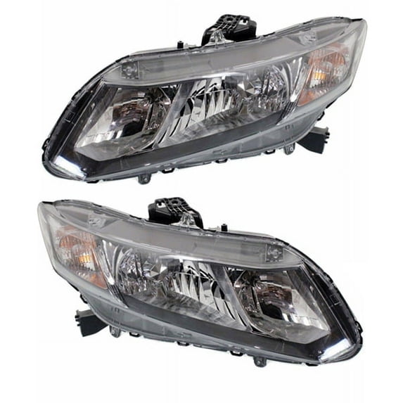 CAPA For 13-15 Civic Front Headlight Headlamp Halogen Head Light w/Bulb SET PAIR