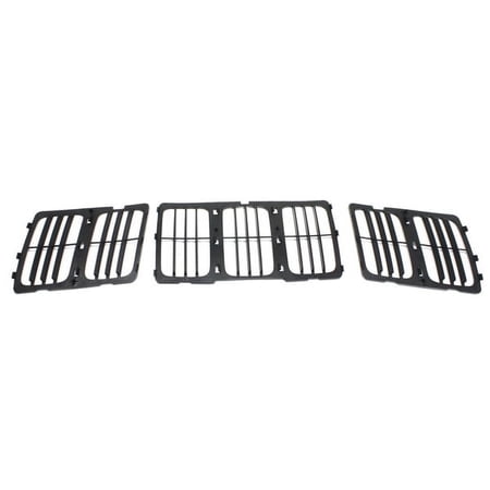 CAPA For 14-16 Grand Cherokee 3-Piece Set Front Grille Assembly Louvered Insert