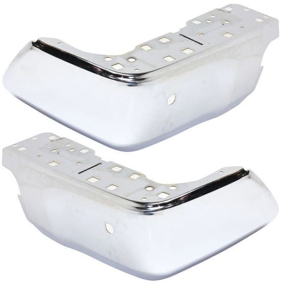 CAPA For 14-19 Tundra Rear Bumper Extension End w/Sensor Hole Chrome PAIR SET
