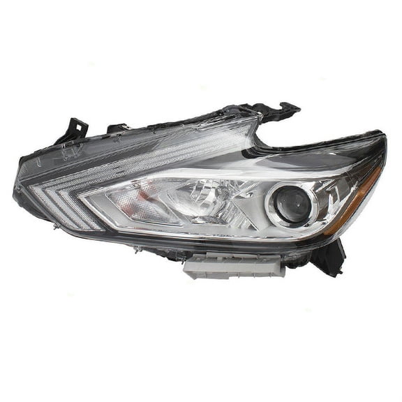CAPA For 16-18 Altima Halogen Headlight Headlamp Chrome Bezel w/Bulb Left Side
