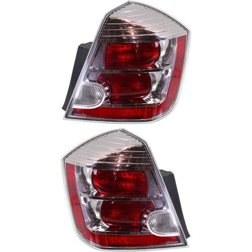 CAPA Tail Light Chrome Int Left and Right For 2010-2012 Nissan Sentra Base/S/SL