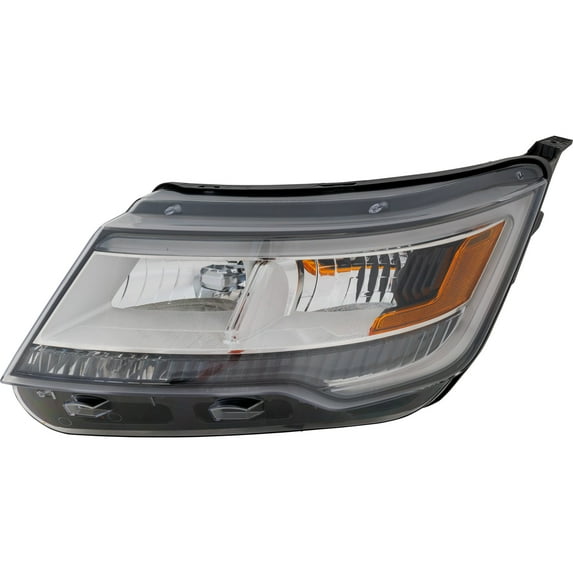 CAPA for 2016-2018 Explorer Front Left Headlight Amber & Clear Plastic C