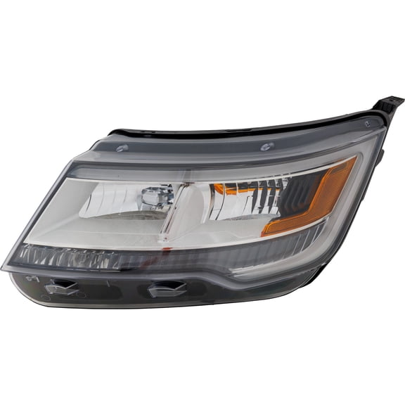 CAPA for 2016-2018 Explorer Front Left Headlight Amber & Clear Plastic C