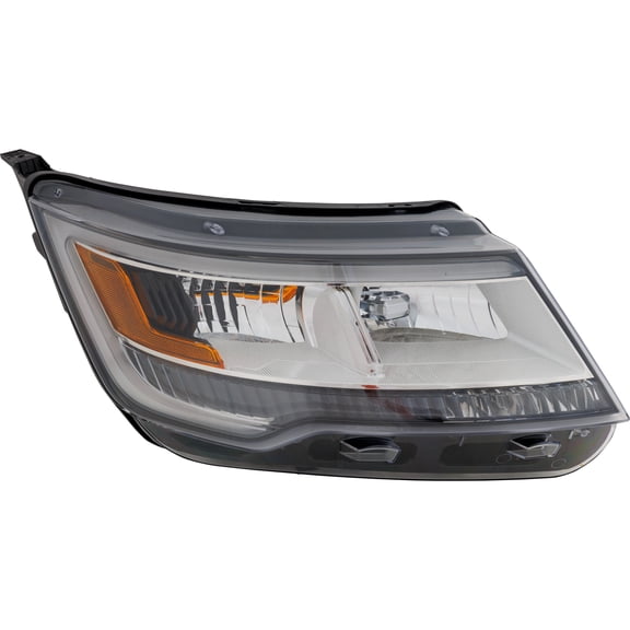 CAPA for 2016-2018 Explorer Front Right Headlight Amber & Clear Plastic C